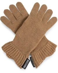 Moschino - Gestrickte Handschuhe Mit Logo-Patch - Lyst