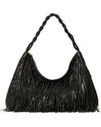 Twinset - Liliane Fringed Woven Large Shoulder Bag - Lyst
