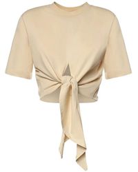 Nineminutes - Knot-Detail Cropped T-Shirt - Lyst