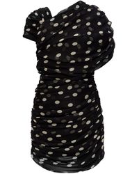 Saint Laurent - Silk Dress With Polka Dot Pattern - Lyst