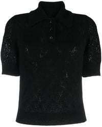 Barrie - Pointelle-Knit Cashmere Polo Top - Lyst