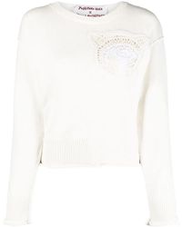Stella McCartney - Crochet-Detail Crew-Neck Jumper - Lyst