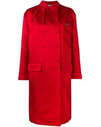Prada Doppelreihiger Mantel - Rot