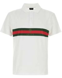 Gucci - Web-Stripe Logo-Print Polo Shirt - Lyst