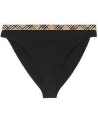 Burberry - Check-Trim Bikini Briefs - Lyst