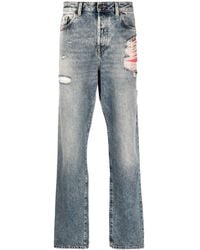 DIESEL - Jeans dritti con effetto vissuto - Lyst
