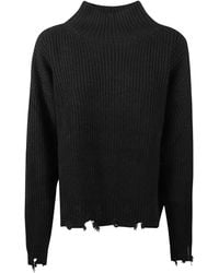 hinnominate - Stehkragen-Pullover mit ausgefranstem Saum - Lyst