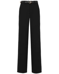 Max Mara - Belted Wide-Leg High-Waisted Trousers - Lyst