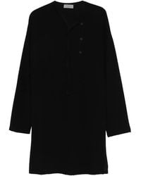 Yohji Yamamoto - Half-Button Long-Sleeved T-Shirt - Lyst