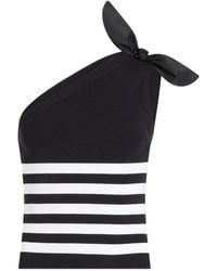 Patou - Striped-Pattern Bow-Detail One Shoulder Top - Lyst