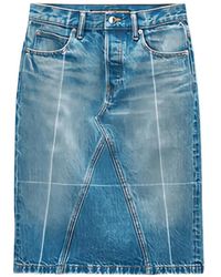 Alexander Wang - Straight Skirt W/ Faded Fold Lines - Lyst