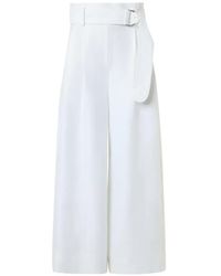Akris Punto - Fiorella Linen Wide-Leg Cropped Trousers - Lyst