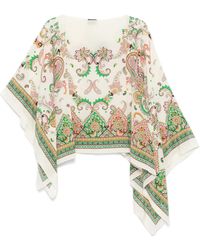 Etro - Poncho Con Stampa Paisley - Lyst