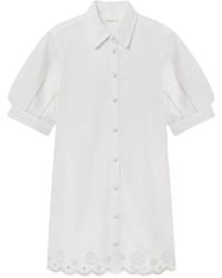 FRAME - Eyelet Play Billow-Sleeve Mini Dress - Lyst