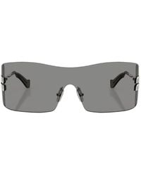 Miu Miu - Logo-Plaque Rectangle-Frame Sunglasses - Lyst