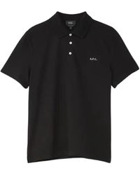 A.P.C. - Katoenen Poloshirt Met Logoprint - Lyst