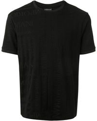 Emporio Armani Logo Print T-shirt - Black