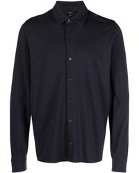 Vince - Longsleeved Piqué-cotton Polo Shirt - Lyst