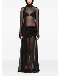 Atu Body Couture - Feather-Panel Scarf-Detail Gown - Lyst