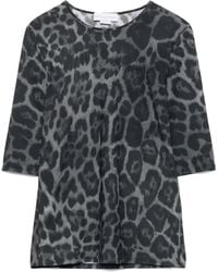 Stella McCartney - Ash Grey Leopard Top - Lyst