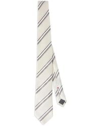 Brunello Cucinelli - Regimental Stripe Silk And Cotton Tie - Lyst