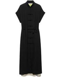 Shanghai Tang - Silk Frog-Fastening Shirt Dress - Lyst