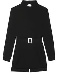 Saint Laurent - Open-Back Belted Playsuit - Lyst