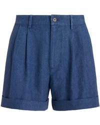 Polo Ralph Lauren - Pleated Mid-rise Shorts - Lyst