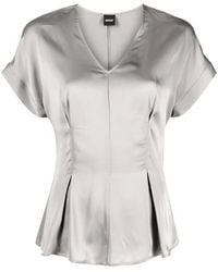 Aspesi - Satin-Finish Flared Blouse - Lyst