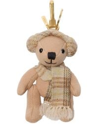 Burberry - Thomas Bear Checked-Scarf Bag Charm - Lyst