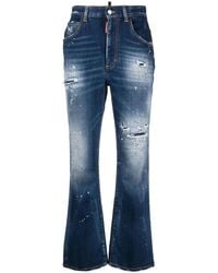 DSquared² - Ripped-Detail Flared Jeans - Lyst