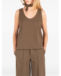 Societe Anonyme - Tuxedo Neck-Tie Sleeveless Top - Lyst