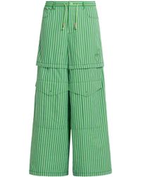 Marni - Striped Wide-leg Cotton Trousers - Lyst