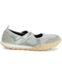 Jil Sander - Moon Satin And Suede Sneaker Ballerina Flats - Lyst