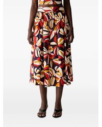 Benetton - Floral-Print Pleated Midi Skirt - Lyst