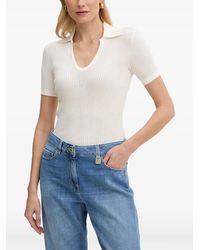 Elisabetta Franchi Logo Knitted Top in White | Lyst Canada