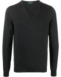 Zanone - V-Neck Virgin-Wool Jumper - Lyst