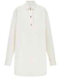 Ferragamo - Cotton And Silk Shirt Dress - Lyst