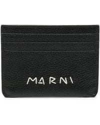 Marni - Logo-embroidered Leather Card Holder - Lyst