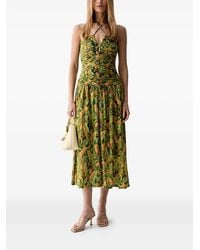 FARM Rio - Graphic-Print Ruched Midi Dress - Lyst