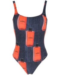 Amir Slama - Graphic Logo-Print Swimsuit - Lyst