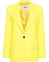 MSGM - Single-Breasted Peak-Lapels Blazer - Lyst