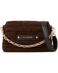 KARL LAGERFELD - K/Essential Plie Faux-Suede Crossbody Bag - Lyst