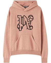 Palm Angels - Hoodie Met Geborduurd Monogram En Rits - Lyst