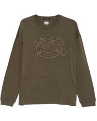 C.P. Company - Logo-Embroidered Long-Sleeve T-Shirt - Lyst