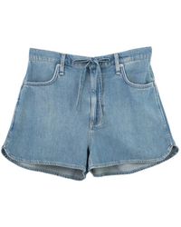Rag & Bone - Short En Jean À Taille Ceinturée - Lyst