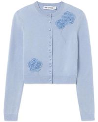 Self-Portrait - Flower Knit Cardigan - Lyst