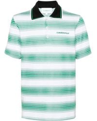 Casablancabrand - Logo-embroidered Striped Polo Shirt - Lyst