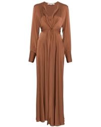 Silk95five - Palm Beach Club Tie-Waist Long-Sleeve Maxi Dress - Lyst