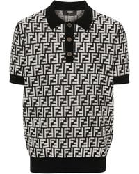Fendi - Ff-Motif Knitted Polo Shirt - Lyst